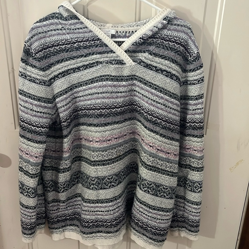 Jjill hooded sweater size large.   Very good condition no tears or stains.